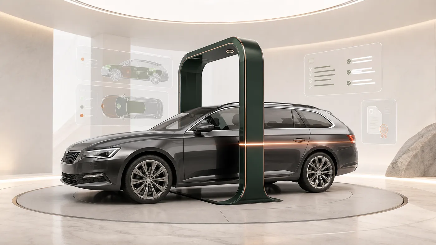 3D-Fahrzeugscanner bewertet einen Kombi digital